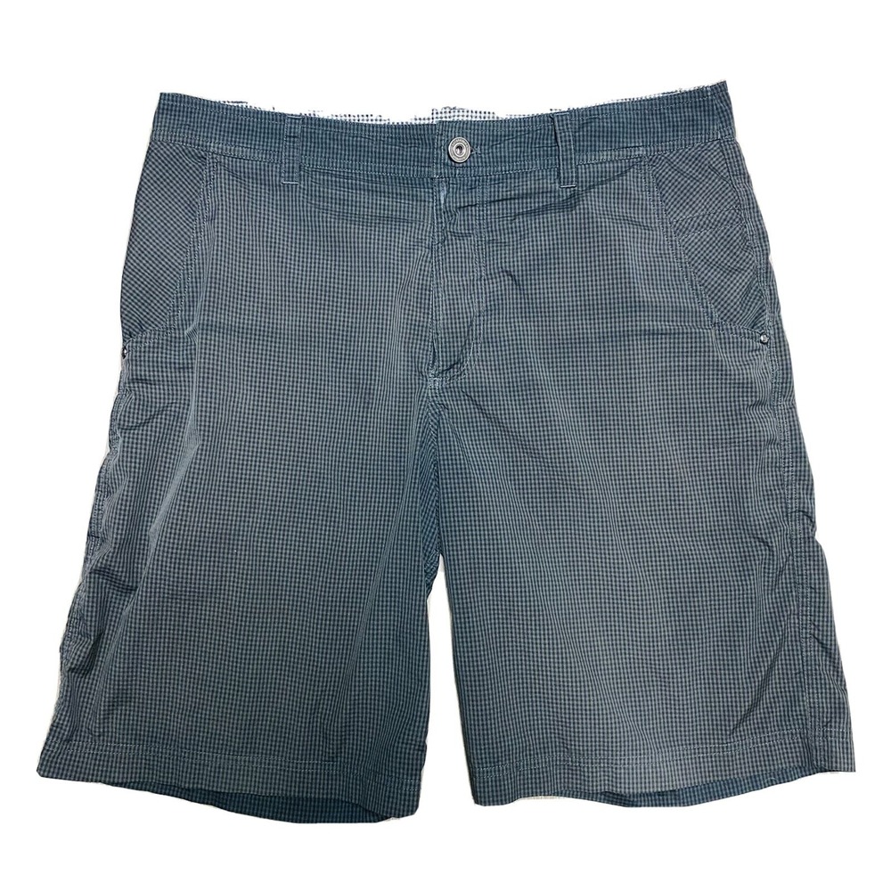 Lululemon Mens Grey & Black‎ Plaid Casual Activewear 5 Pocket Shorts Size 34